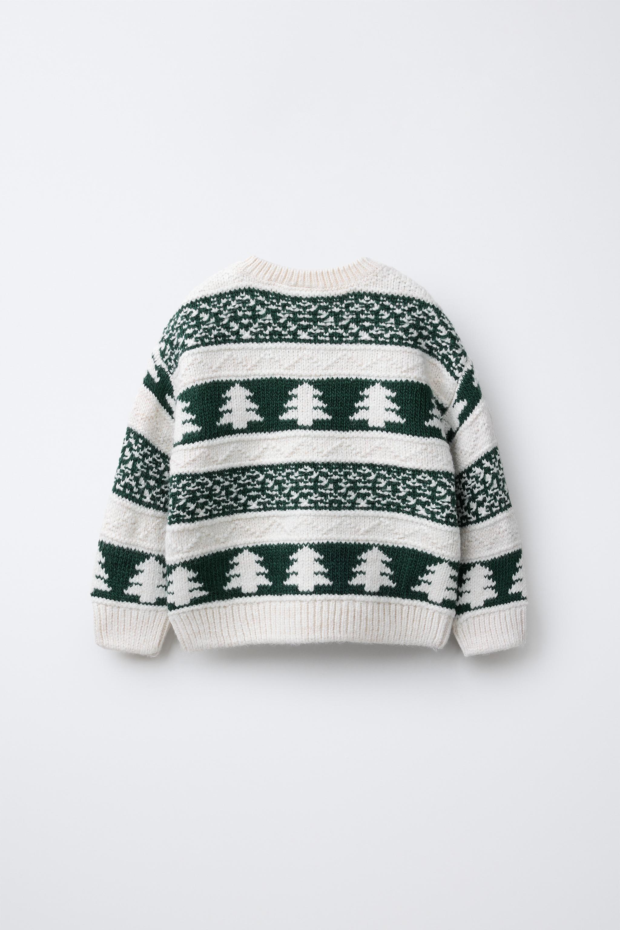 TREE PRINT KNIT SWEATER